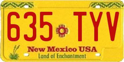 NM license plate 635TYV