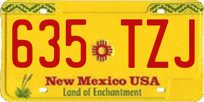 NM license plate 635TZJ