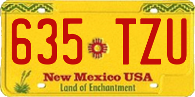 NM license plate 635TZU