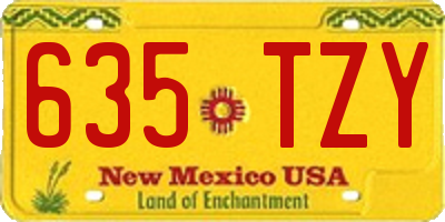 NM license plate 635TZY