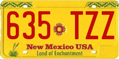 NM license plate 635TZZ