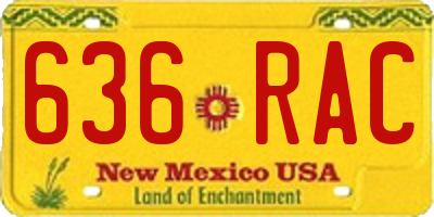 NM license plate 636RAC