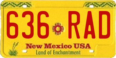 NM license plate 636RAD