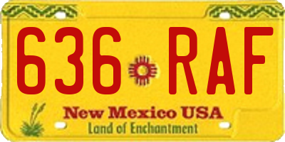 NM license plate 636RAF