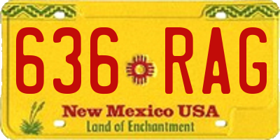 NM license plate 636RAG