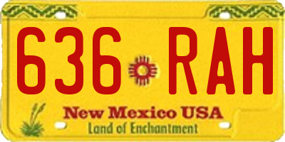 NM license plate 636RAH