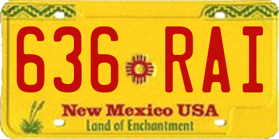 NM license plate 636RAI