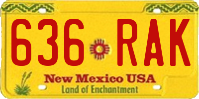 NM license plate 636RAK