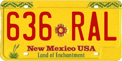 NM license plate 636RAL