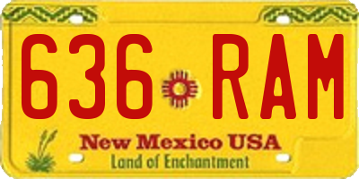 NM license plate 636RAM