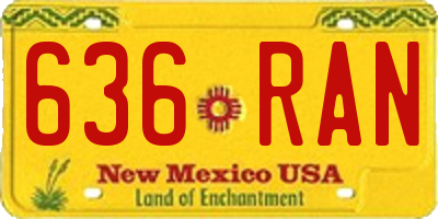 NM license plate 636RAN