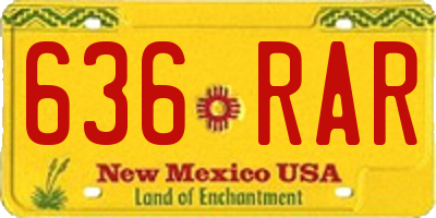NM license plate 636RAR