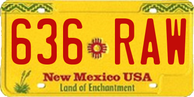 NM license plate 636RAW