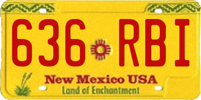 NM license plate 636RBI