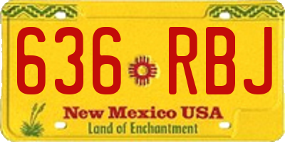 NM license plate 636RBJ