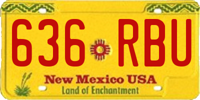 NM license plate 636RBU