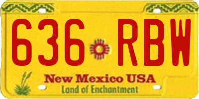 NM license plate 636RBW