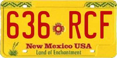 NM license plate 636RCF