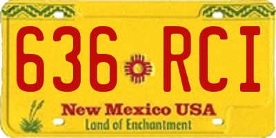 NM license plate 636RCI
