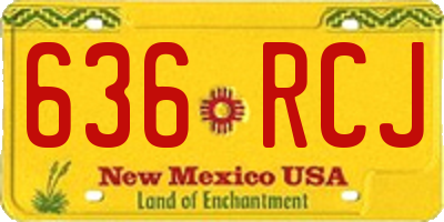 NM license plate 636RCJ