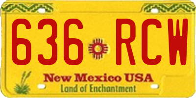 NM license plate 636RCW