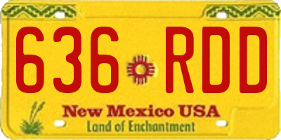 NM license plate 636RDD