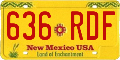 NM license plate 636RDF