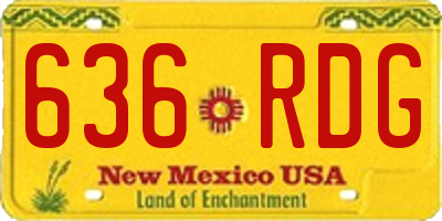 NM license plate 636RDG