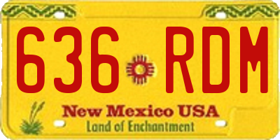 NM license plate 636RDM