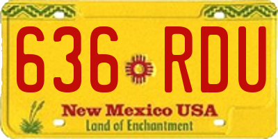 NM license plate 636RDU