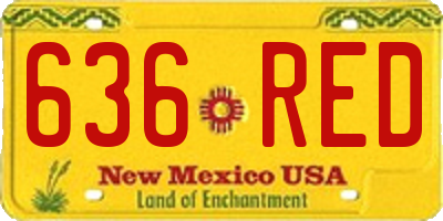NM license plate 636RED