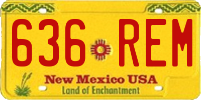 NM license plate 636REM