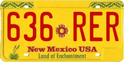 NM license plate 636RER