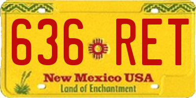 NM license plate 636RET