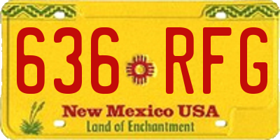 NM license plate 636RFG