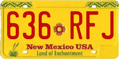 NM license plate 636RFJ