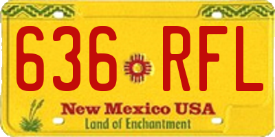 NM license plate 636RFL