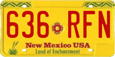 NM license plate 636RFN