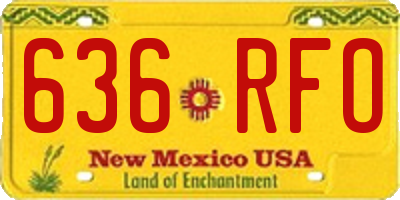 NM license plate 636RFO