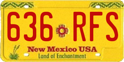 NM license plate 636RFS