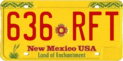 NM license plate 636RFT