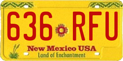 NM license plate 636RFU