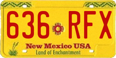 NM license plate 636RFX