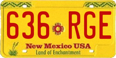 NM license plate 636RGE