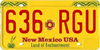 NM license plate 636RGU