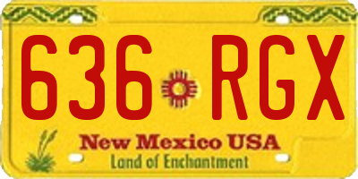 NM license plate 636RGX