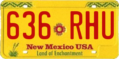 NM license plate 636RHU