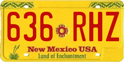 NM license plate 636RHZ