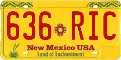 NM license plate 636RIC