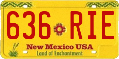 NM license plate 636RIE